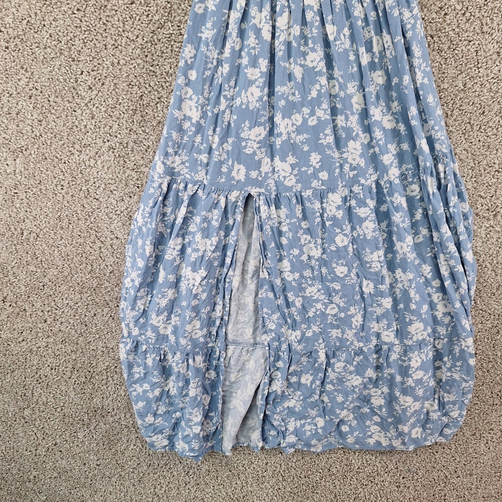 Altar'd State Maxi Dress Women XS Blue Floral Smocked Boho Cottagecore Rayon - Picture 9 of 10